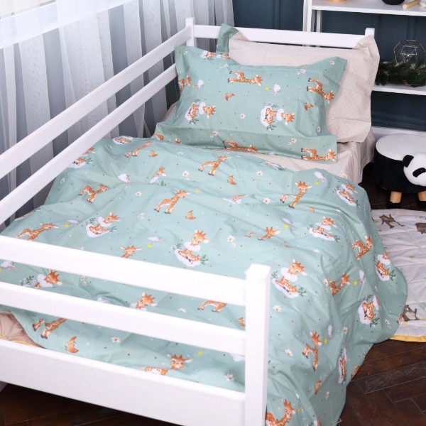 Фото - Комплект постельного белья MirSon Poplin Line Kids 02 Giraffe 220х240 (2200009711657)